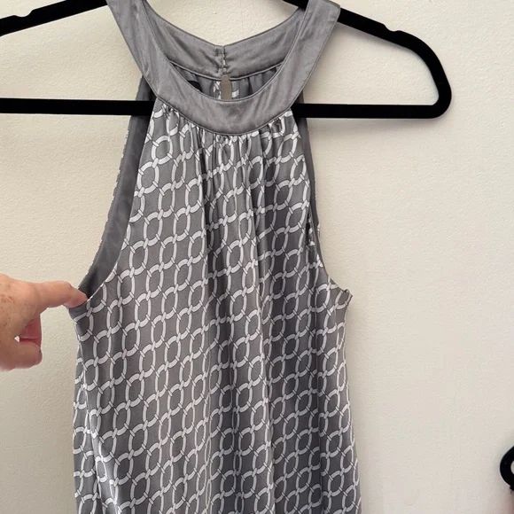 I.N.C -100% silk halter dress-chain link pattern - Picture 3 of 8